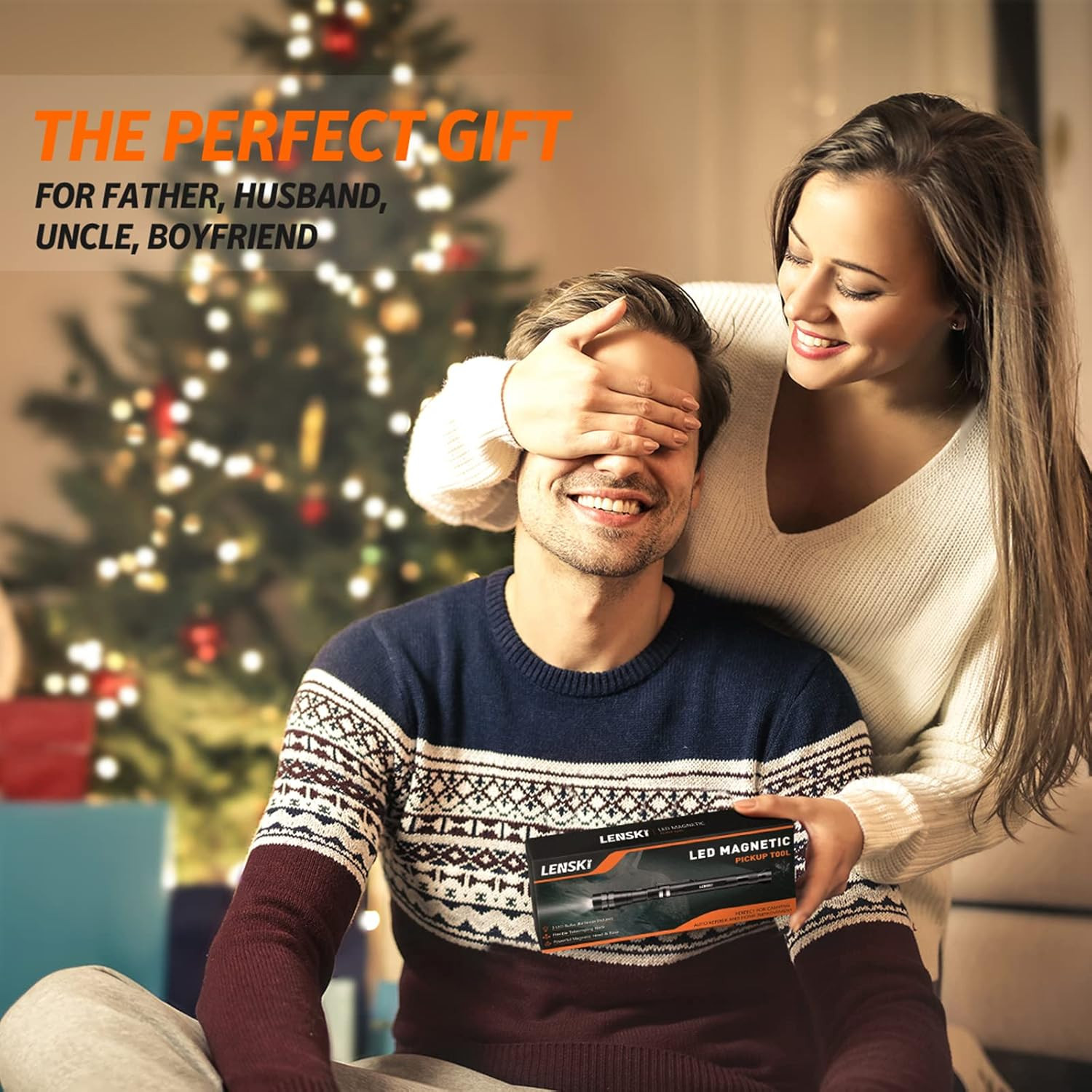 from Daughter, Flexible Magnetic Pickup Tool with LED, Mens Gifts for Fathers Da