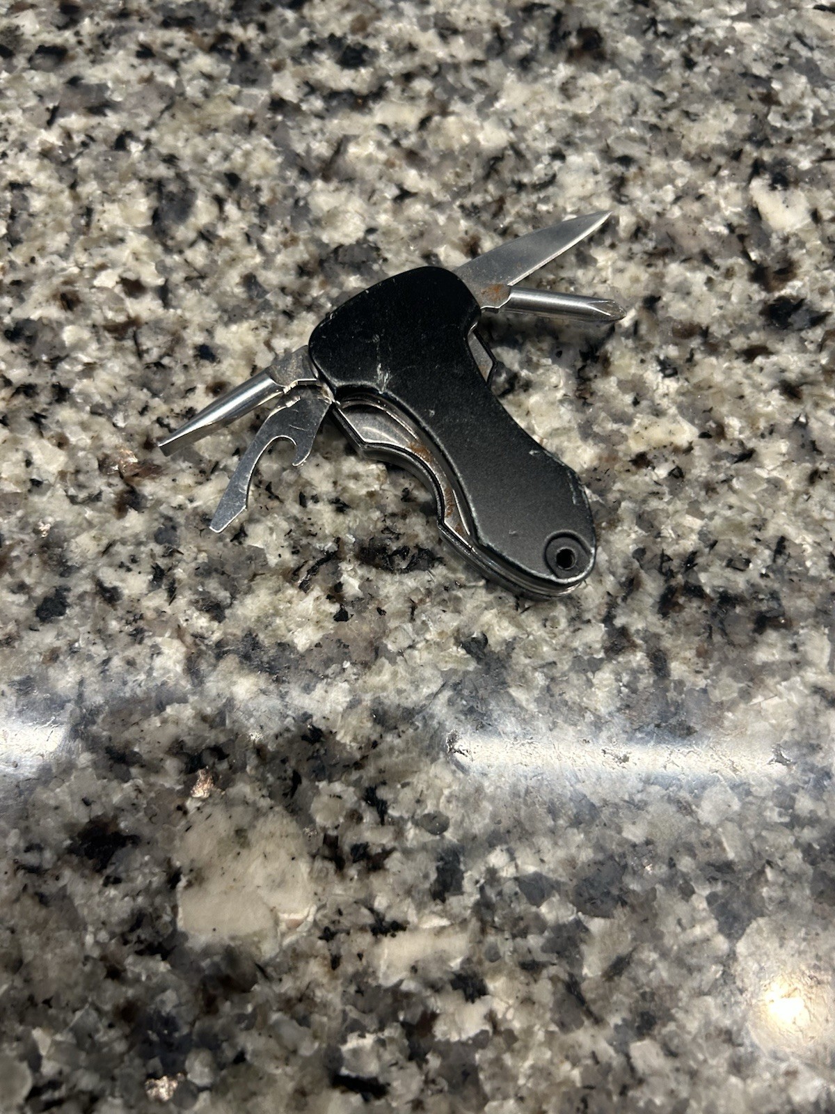 Snap-On Multi Tool Function Keychain Knife Black Bottle Opener