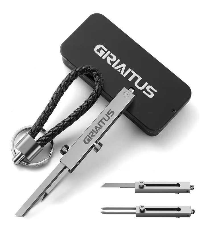 EDC Tweezers Precision Pocket Knife 2 in1 Keychain Multitool Knives Retractable