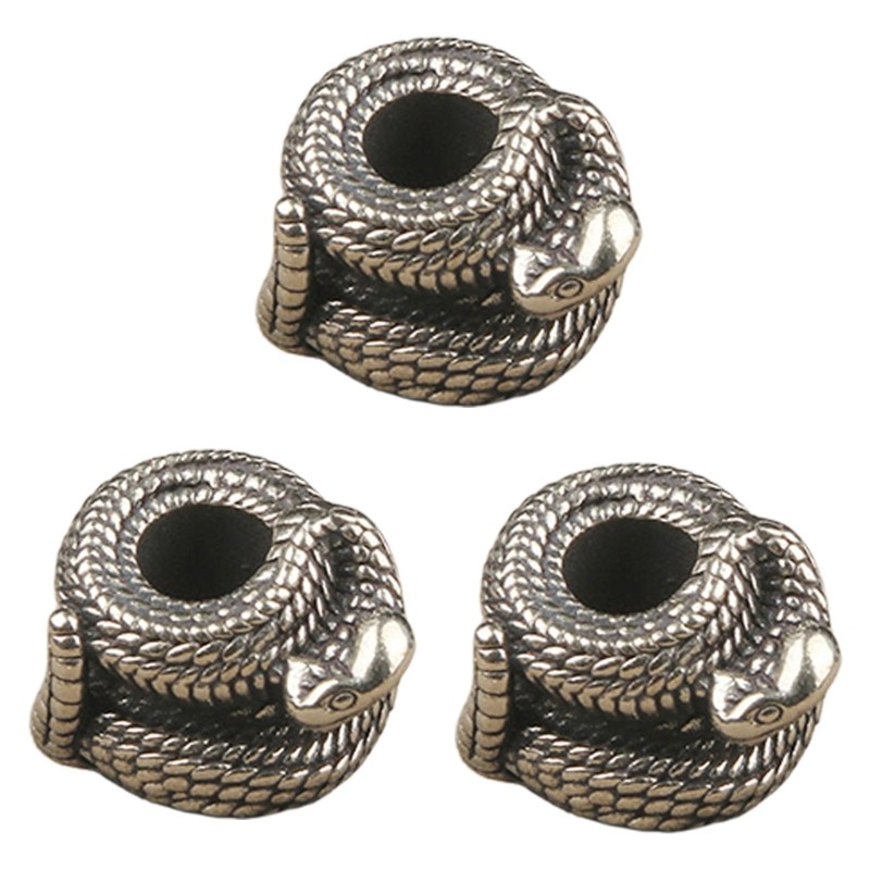 3Pcs Lanyard Beads Light Weight Snake Parachute Cord Beads Unique Charm Beads