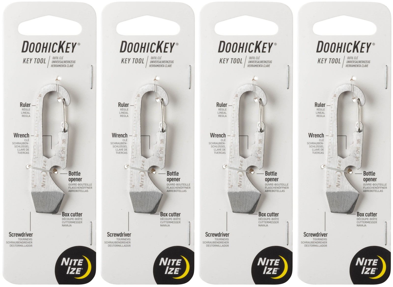 Nite Ize DoohicKey Stainless Steel Key Tool – Stainless (4-Pack)
