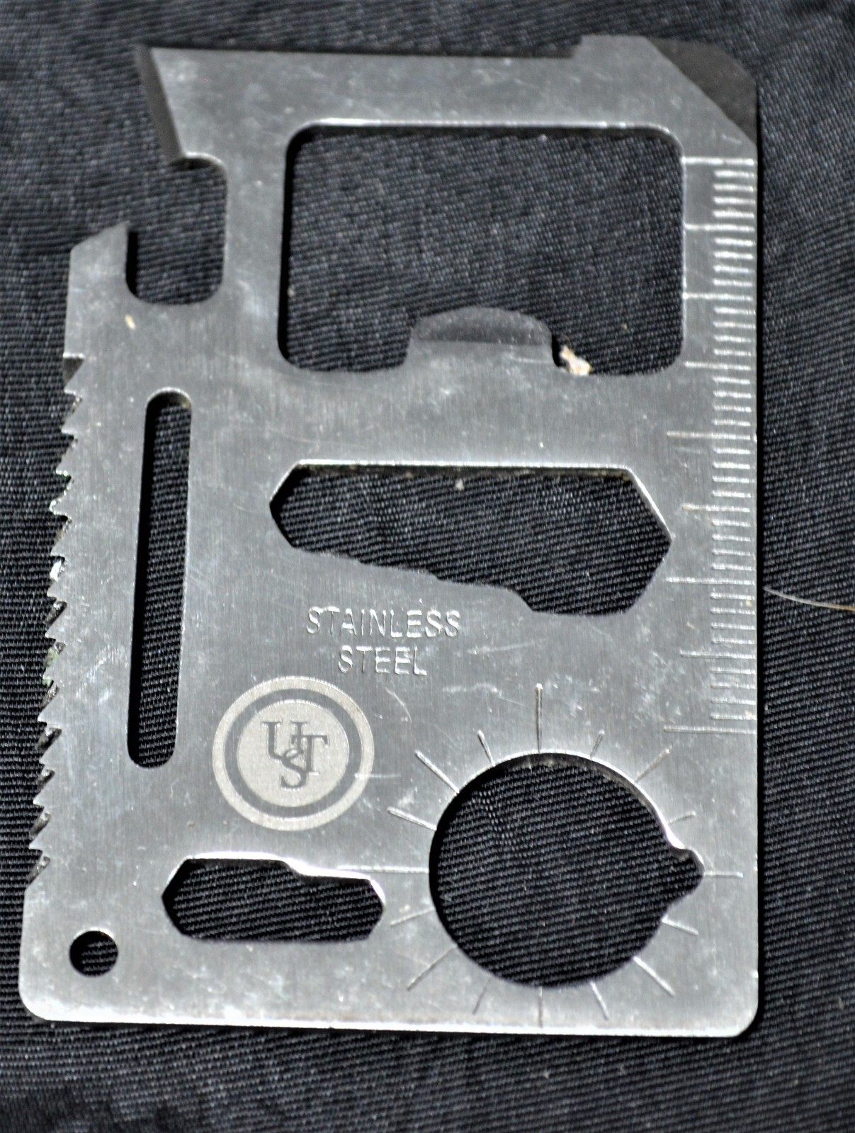 UST Wallet Multi Survival Tool Stainless Steel Credit Card Size Thin 11 in 1