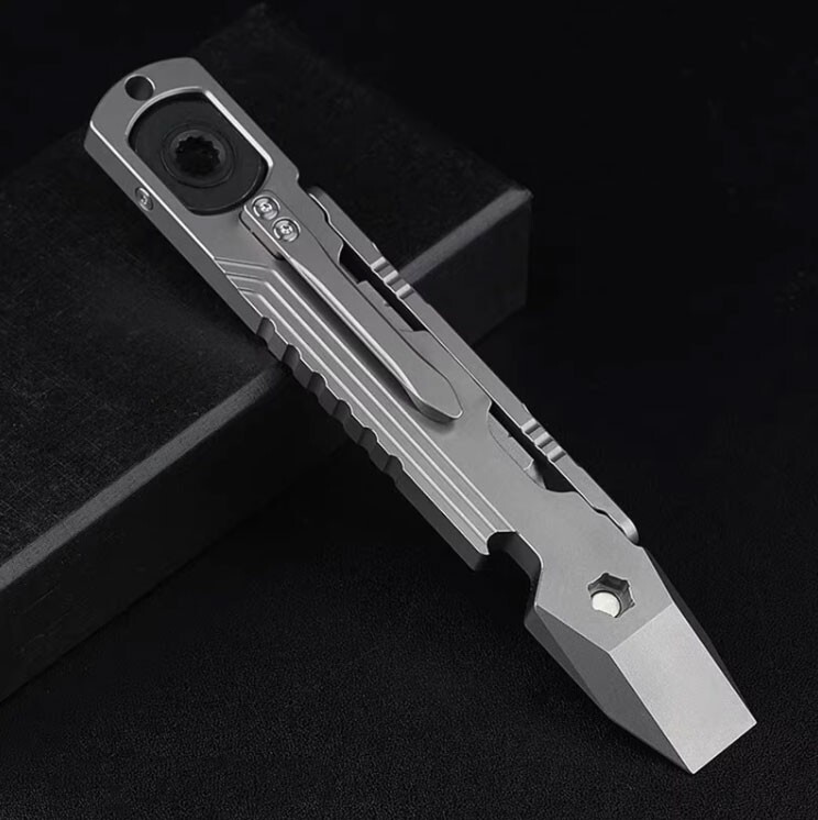 Hot Titanium Alloy Pocket Pry Bar Crowbar Opener Outdoor Camping Multi EDC Tools