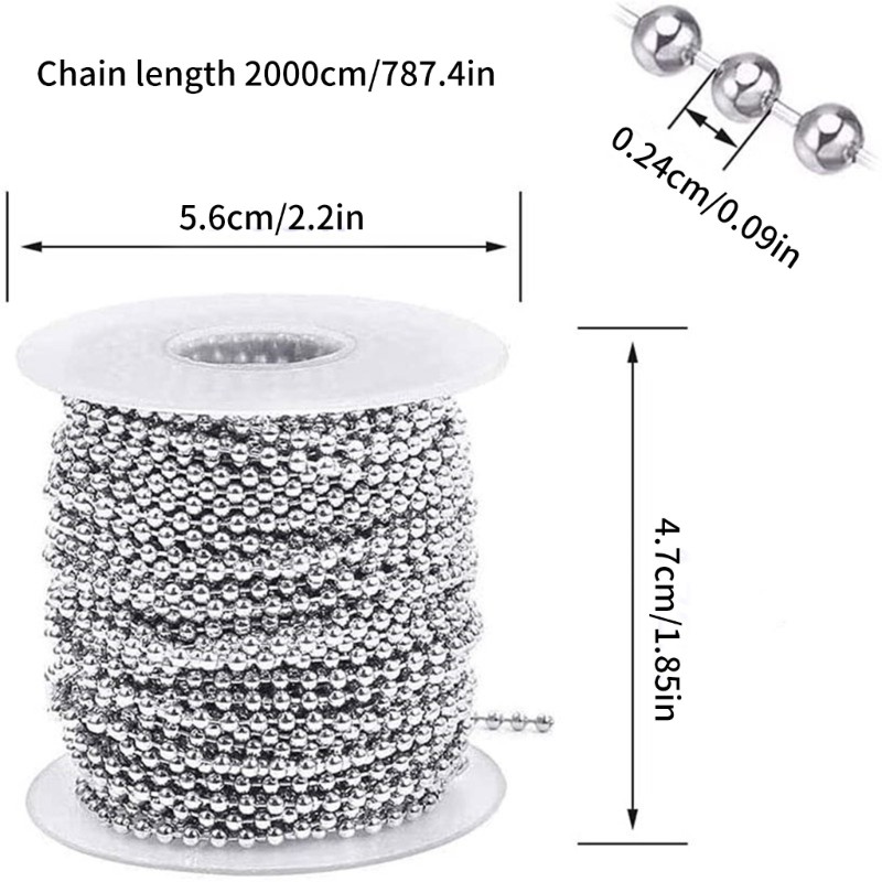 Sturdy Stainless Steel Beaded Waist Chain for Men and Women 50 Pcs Clasps