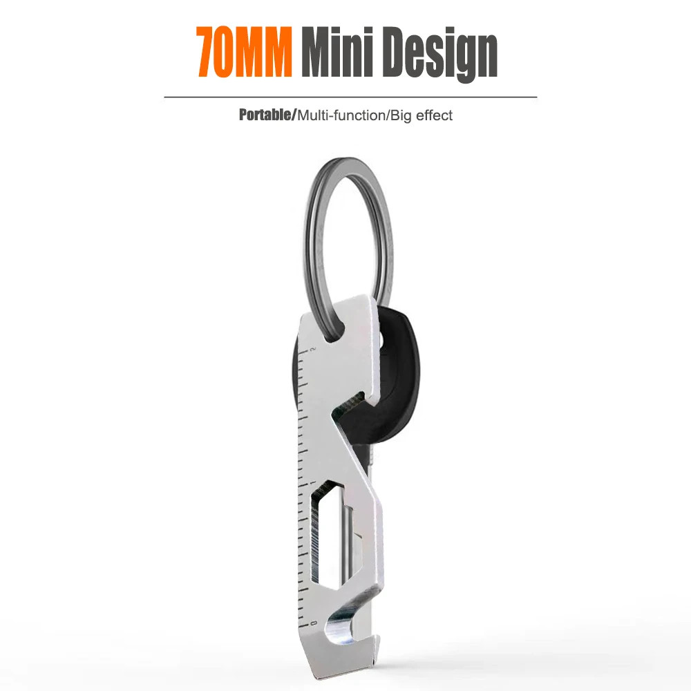 Inch/Metric 10 in 1 EDC Pocket Survival Tool Camping Screwdriver Bottle Opener R