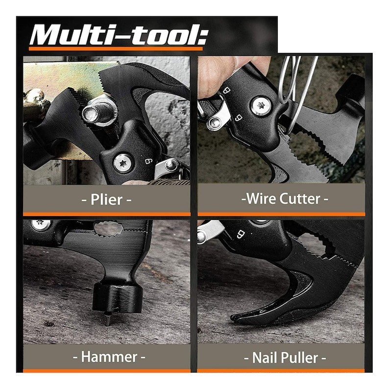 Personalized MULTITOOL HAMMER Pocket Knife Tool Groomsmen Birthday Gift for Him