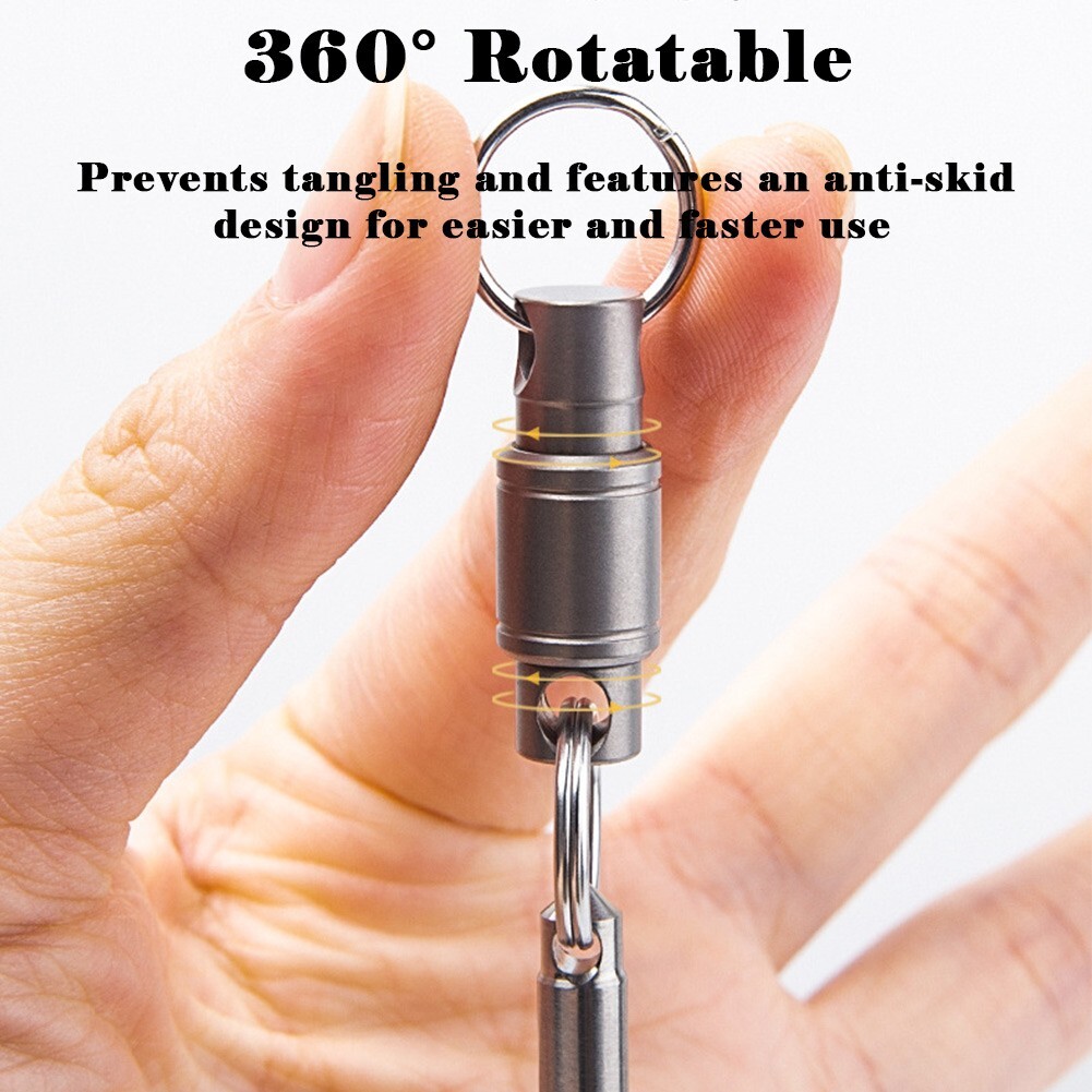 TitaniumAlloy Keychain Detachable Car Key Holder?? Swivel Quick-Release Tool