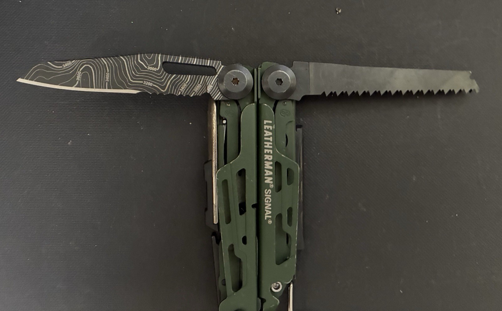 LEATHERMAN SIGNAL USA MULTI-TOOL TOPOGRAPHICAL PRINT KNIFE CAMPING HIKING FISH