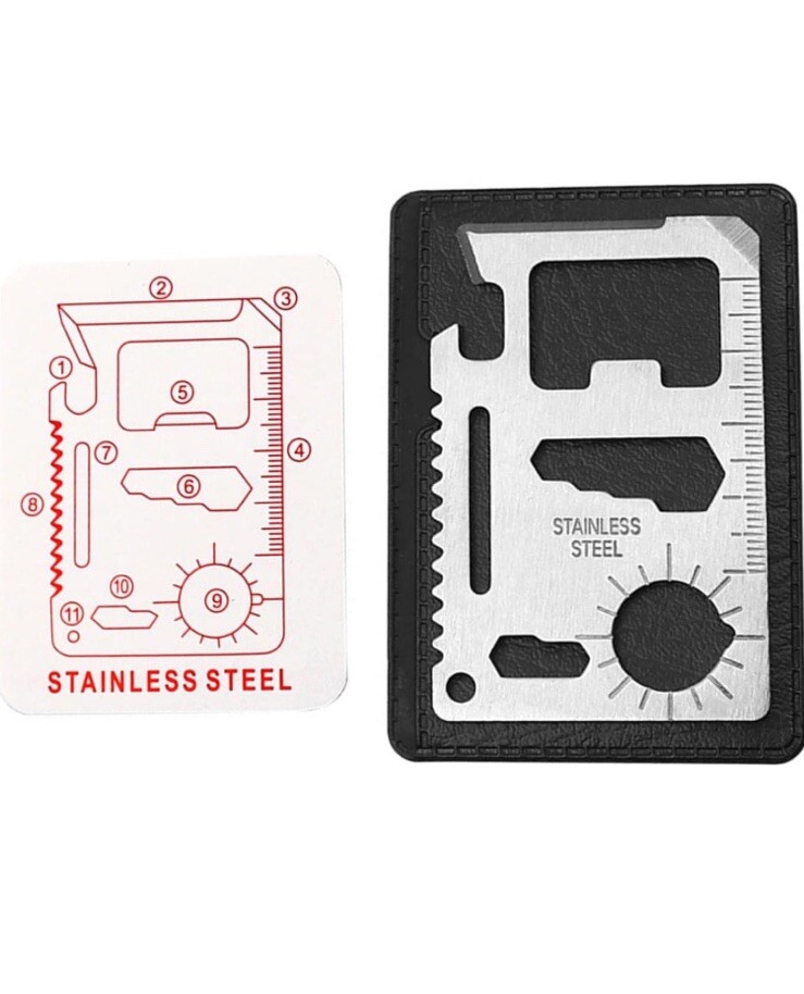 Lot of 3 Survival Multi Tools Credit Card Pocket Tool Camping Hiking Key 11 in 1