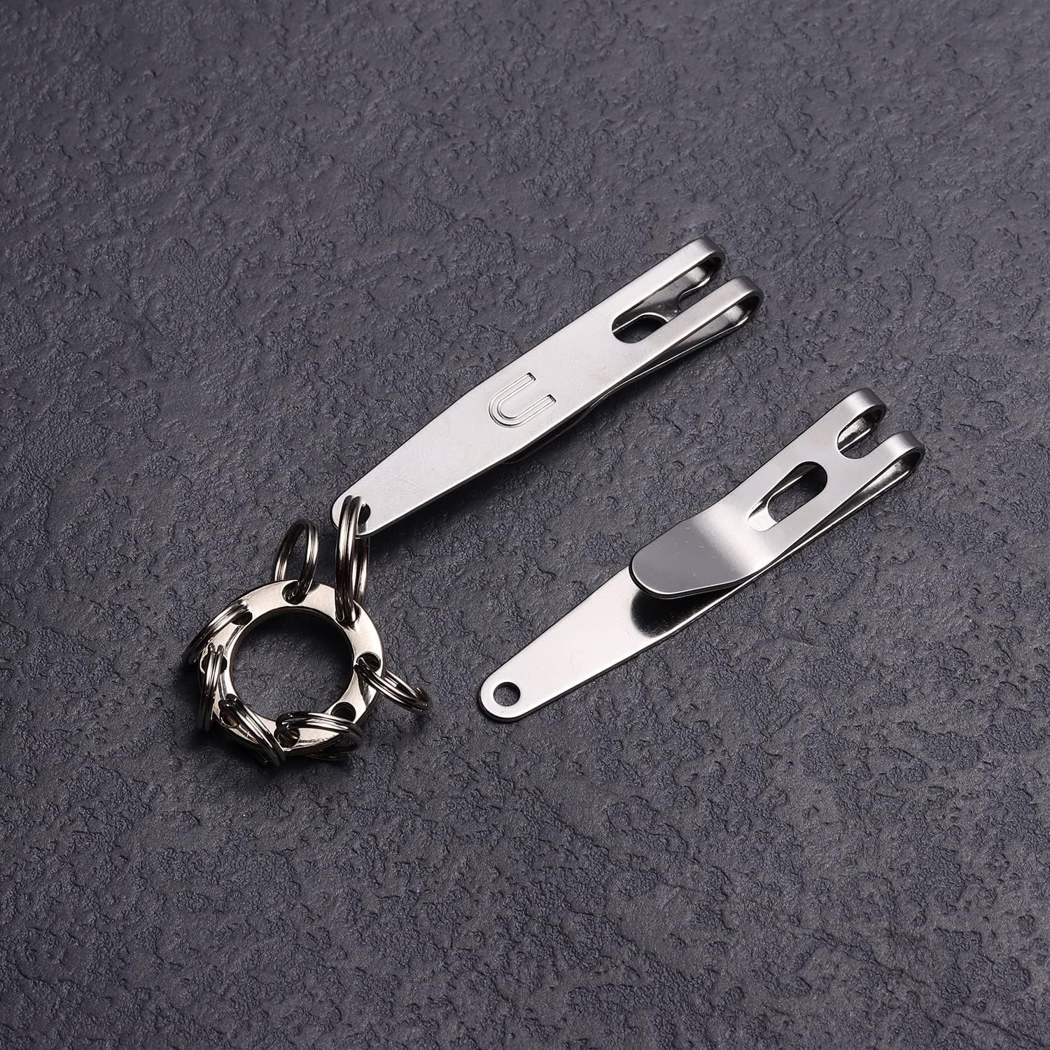 2PCS Deep Carry Pocket Clip Heavy Duty Stainless Steel Multi-Purpose Belt Clip