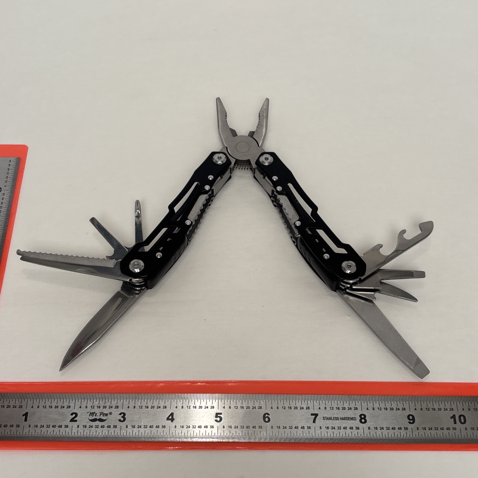 FANGFO Multi-Tool Black Tactical Heavy Duty Pocket Pliers EDC Tool w/ Sheath