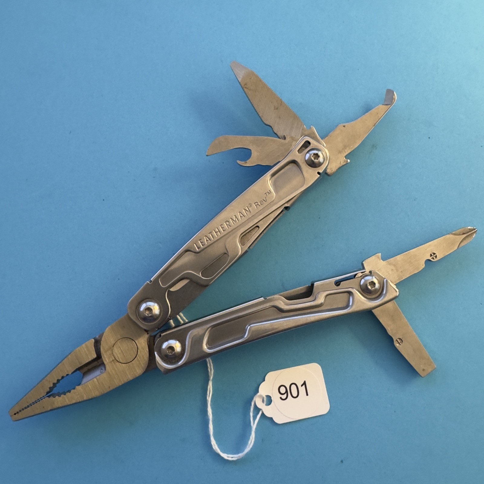 Leatherman Rev Plier Multi-Tool Pocket Clip Knife Stainless EDC #901