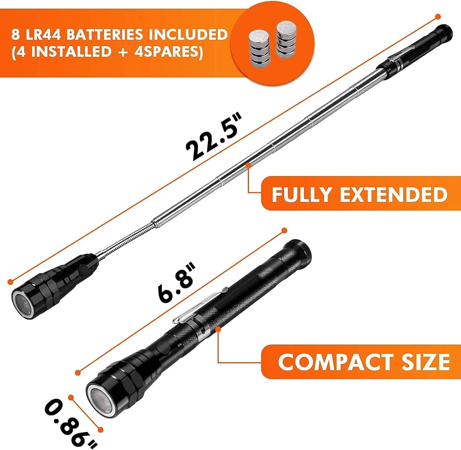 LED Magnetic Pickup Tool, Christmas Gifts for Men Him Stocking Stuffers A