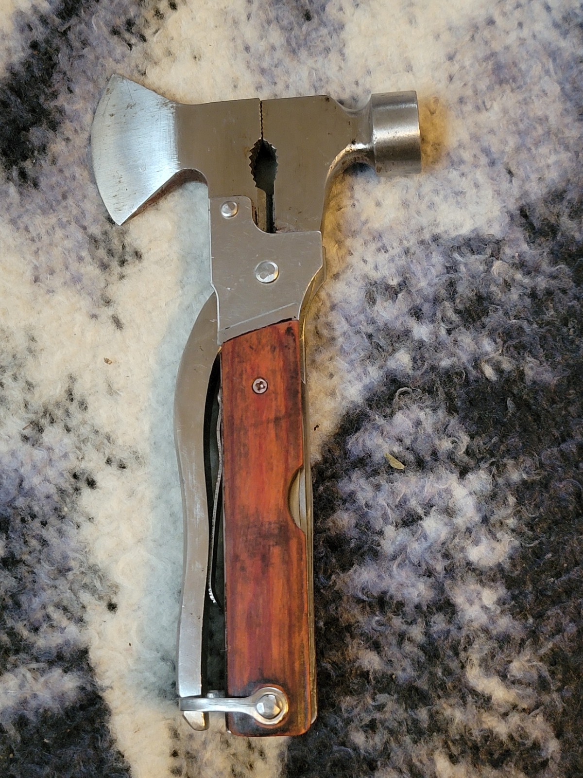 Camping Multi Tool Hatchet Hammer Survival Tool Wood Handle