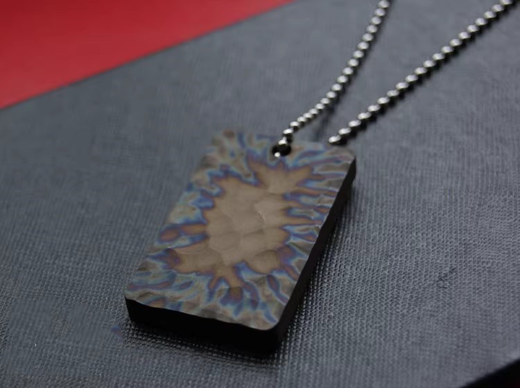 Pure Titanium EDC Necklace Man Necklace Pendant Dog Tag Key chain Decorate Tools