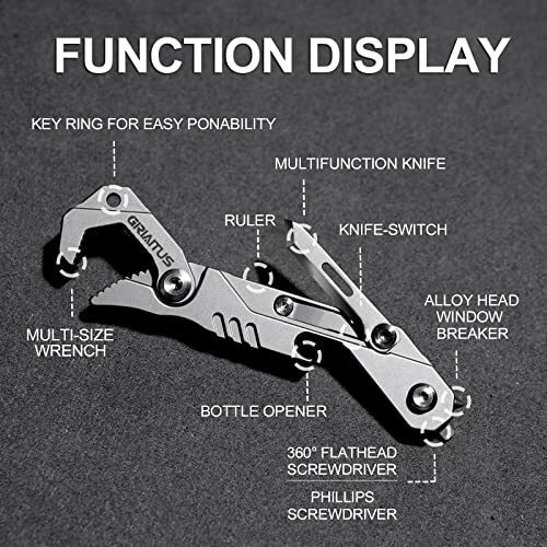 EDC Multitool 7 in 1 with , Wrench, Folding , Screwdriver (Bright silver)