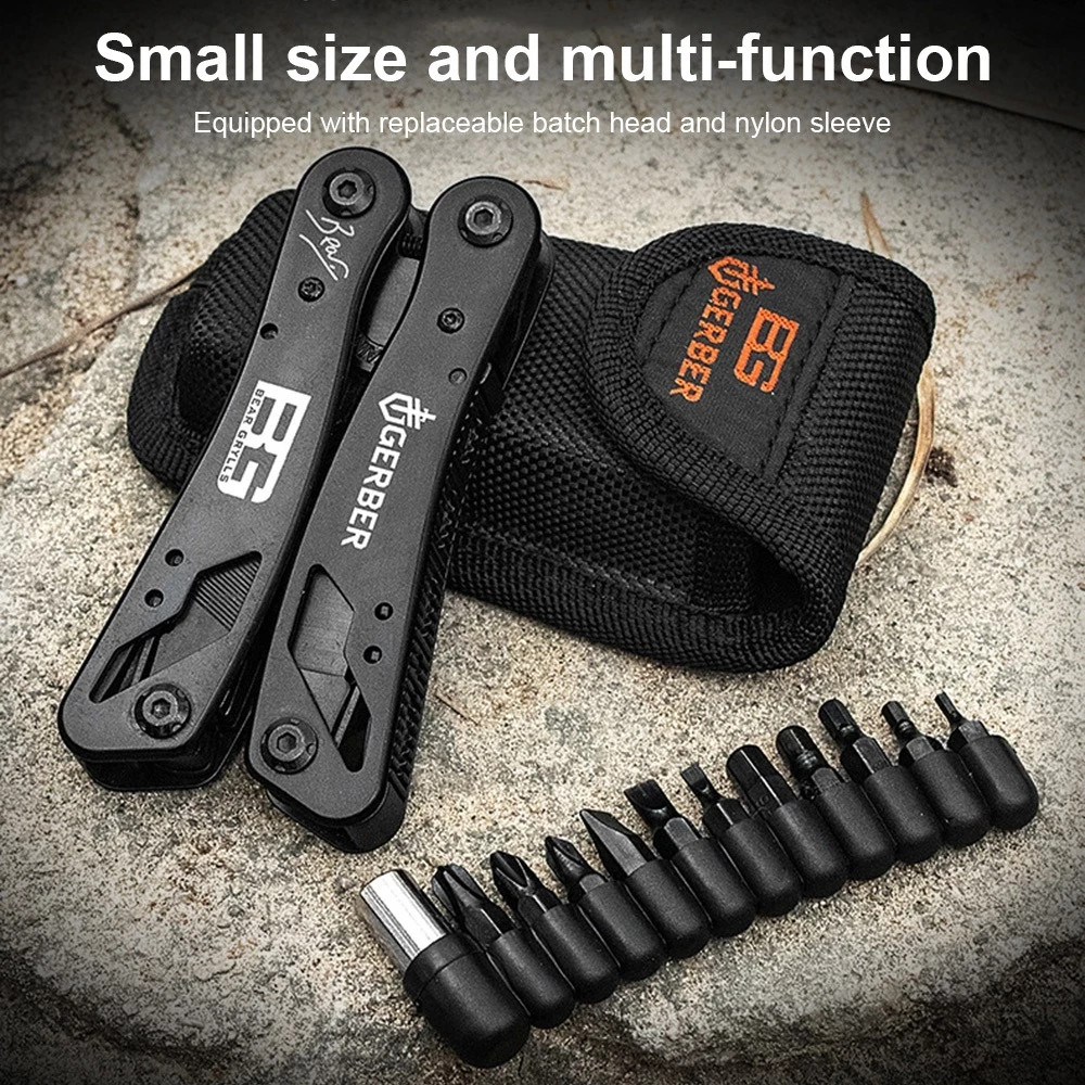 16-in-1 Folding Multitool Pliers Knife Screwdriver Fire Starter EDC Kit