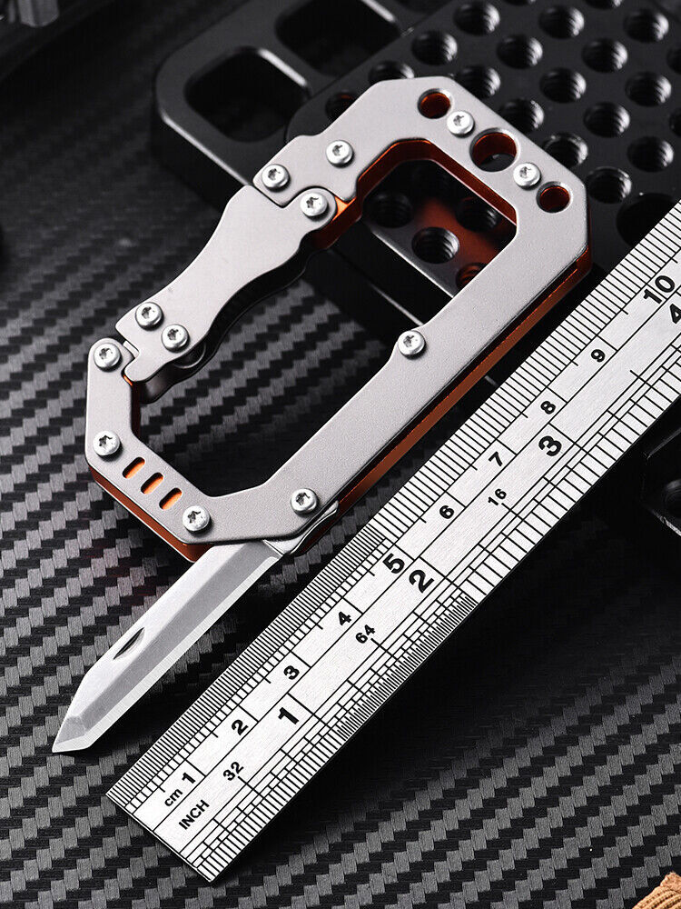 Outdoor Strong Machinist Belt Buckle Key Chain Carabiner Paper Cutter EDC Tool