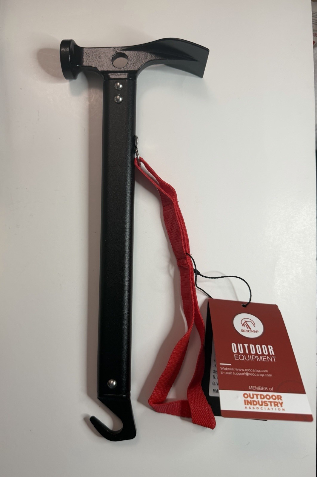 ASR Outdoor Carbon Steel Camping Hammer with Tent Stake Puller Hand Tool 12in.