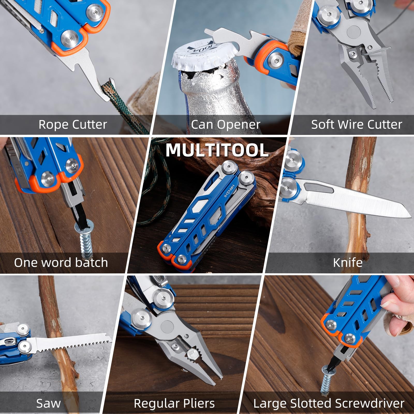 15 in 1 Multitool Pliers with Scissors, Upgraded Heavy Duty Stainless Steel M…