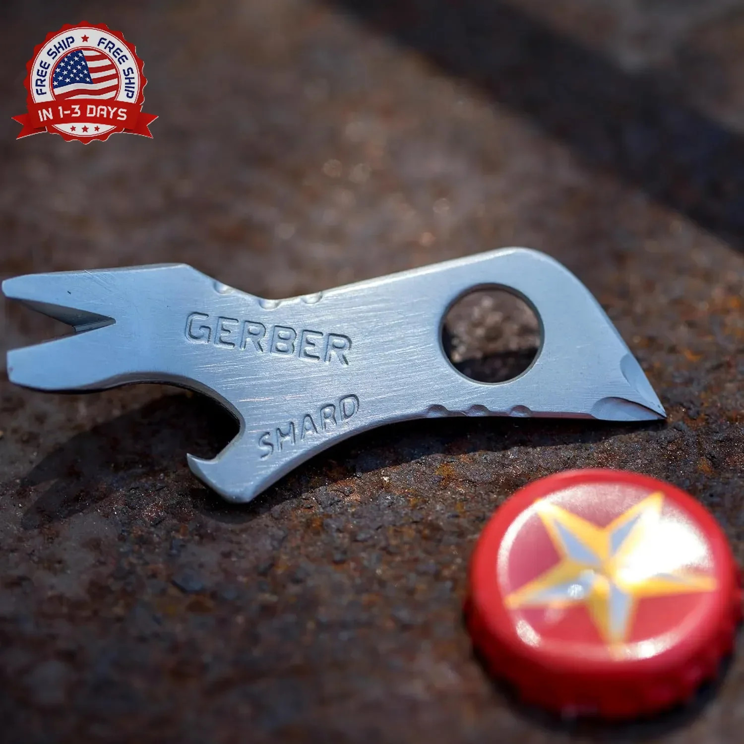 Gerber Gear Shard 7-in-1 Keychain Multitool – Screwdriver, Bottle Opener, EDC Co