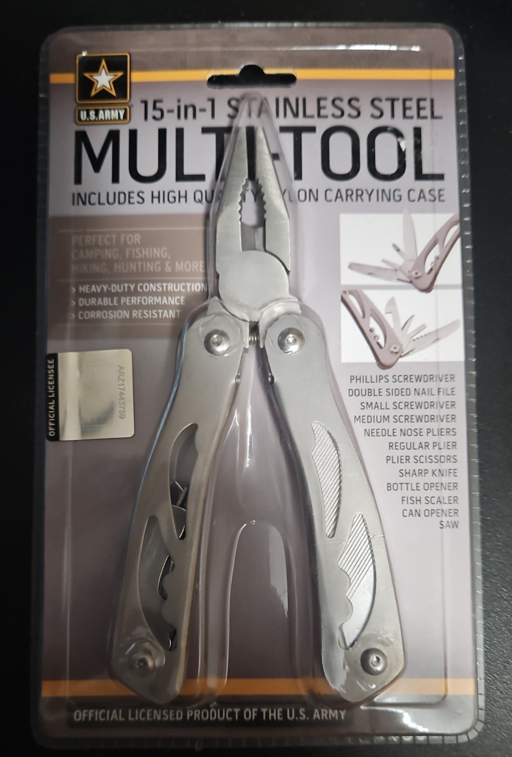 U.S Army Multi Tool 15-in-1 Stainless Steel