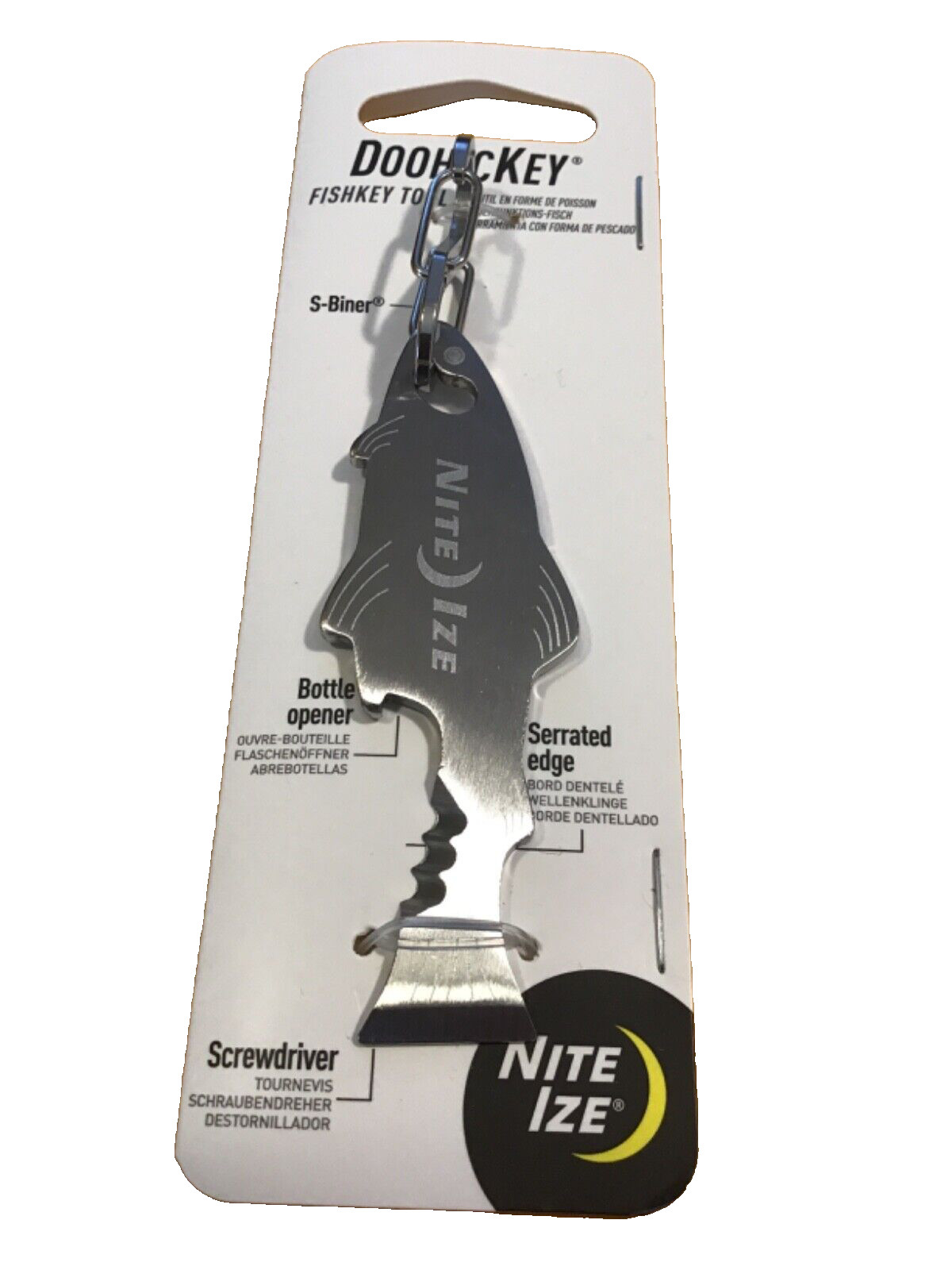 NEW Nite Ize Stainless Steel Multi Tool With Screwdriver and keychain Snap Clip