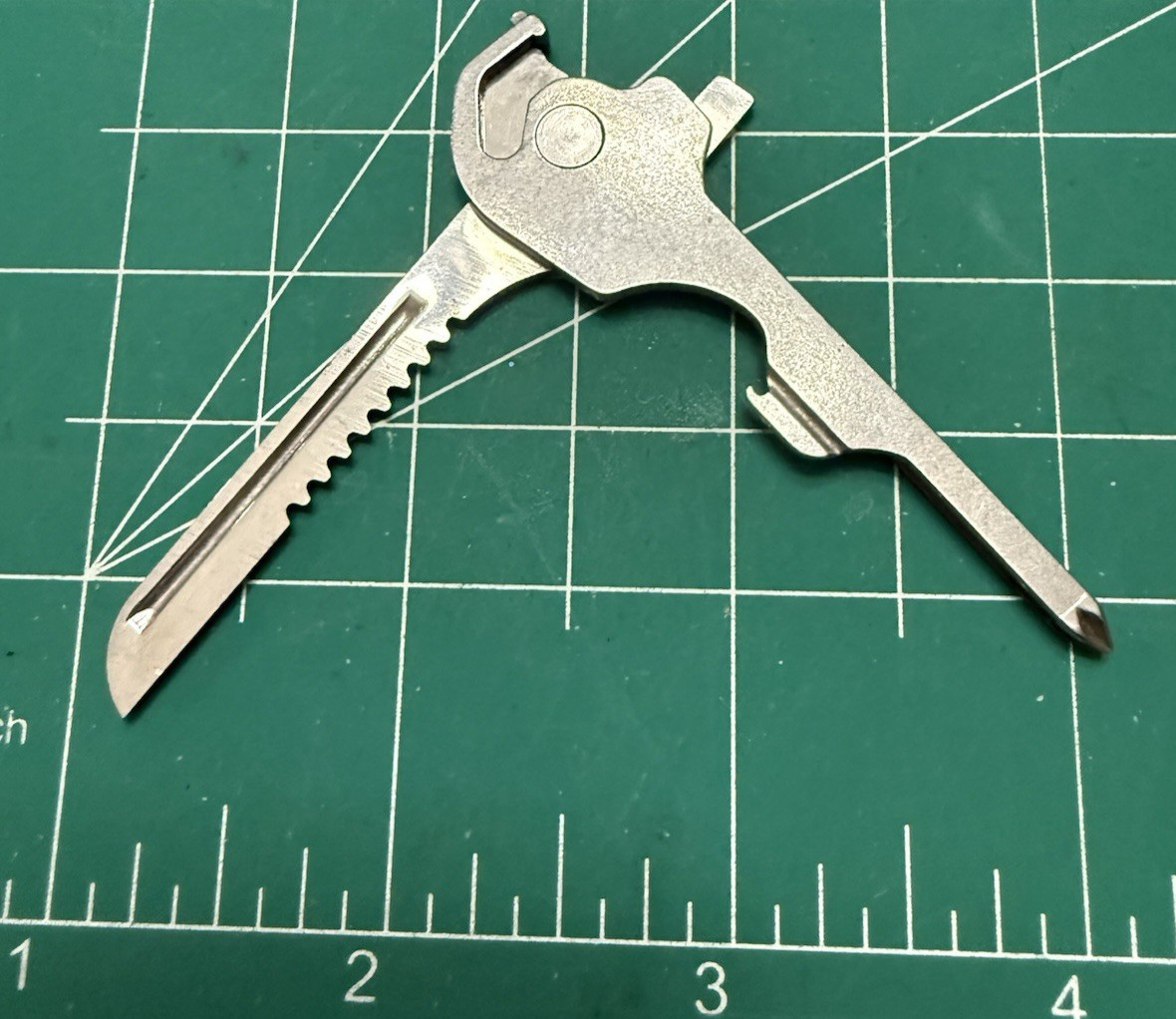 Swiss+Tech Utili-Key Tool Keychain Keyring Multi-Function Stainless Steel