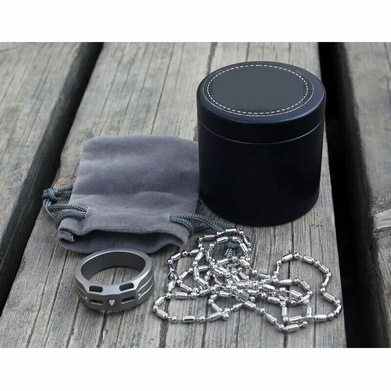 EDC Titanium Finger Ring Anhänger Fallschirm Schnur Outdoor Dekoration Werkzeug