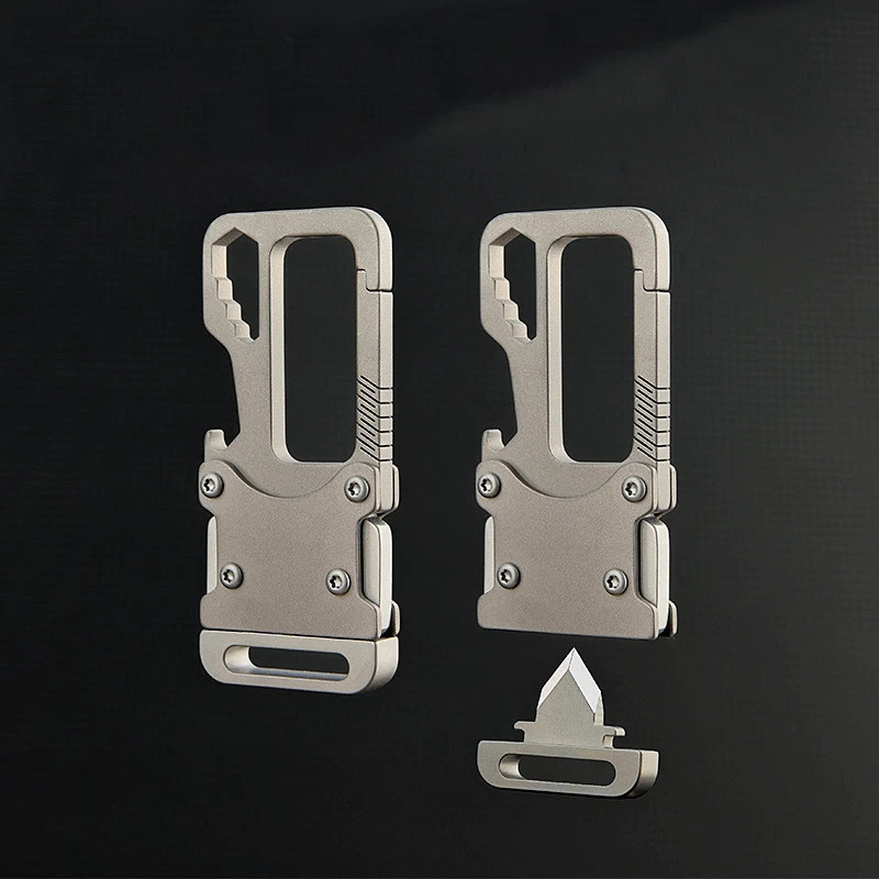 EDC Titanium Alloy Key Chain Carabiner Opener Wrench Outdoor Multi Tools