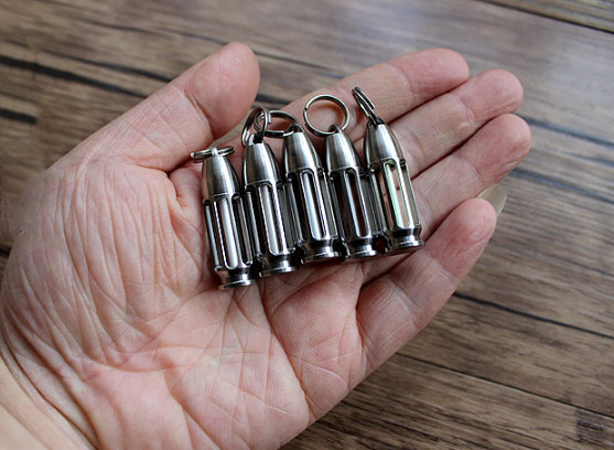 Titanium Luminous Tube Pendants Paracord Beads Key Ring Necklace Pendants 1 Pcs