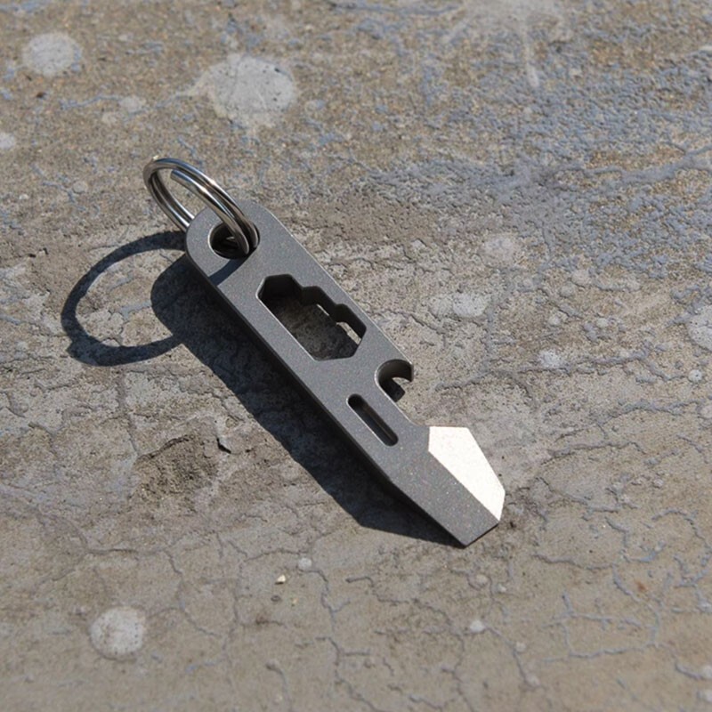 Hot Mini Titanium Alloy Keychain Pry Bar EDC Crowbar Opener Outdoor Multi Tools