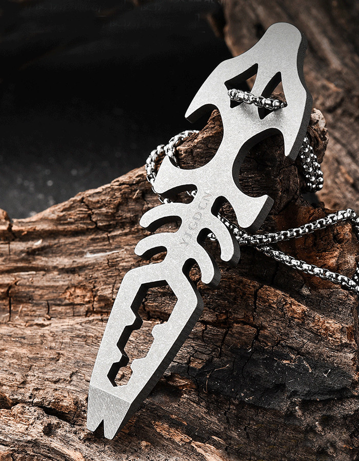 Outdoor Titanium Pry Bar Crowbar Bottle Opener Wrench EDC Portable Multi Tools
