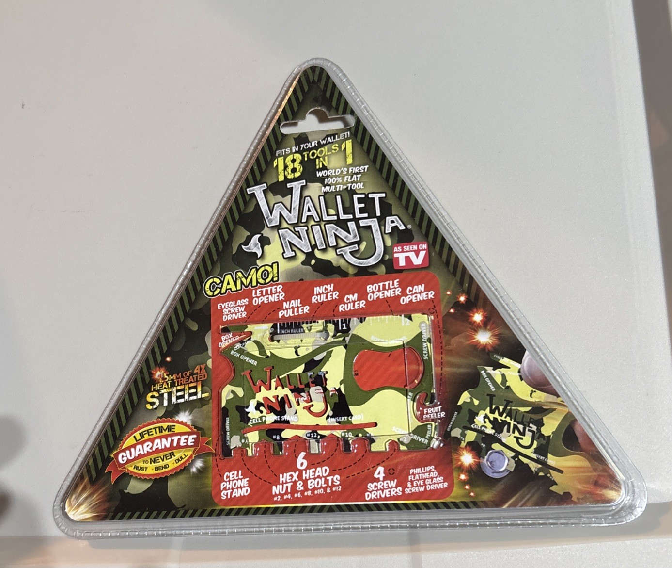 As Seen On TV- Wallet Ninja Camo Steel 18 Tools In One New In Package 2014 Vante