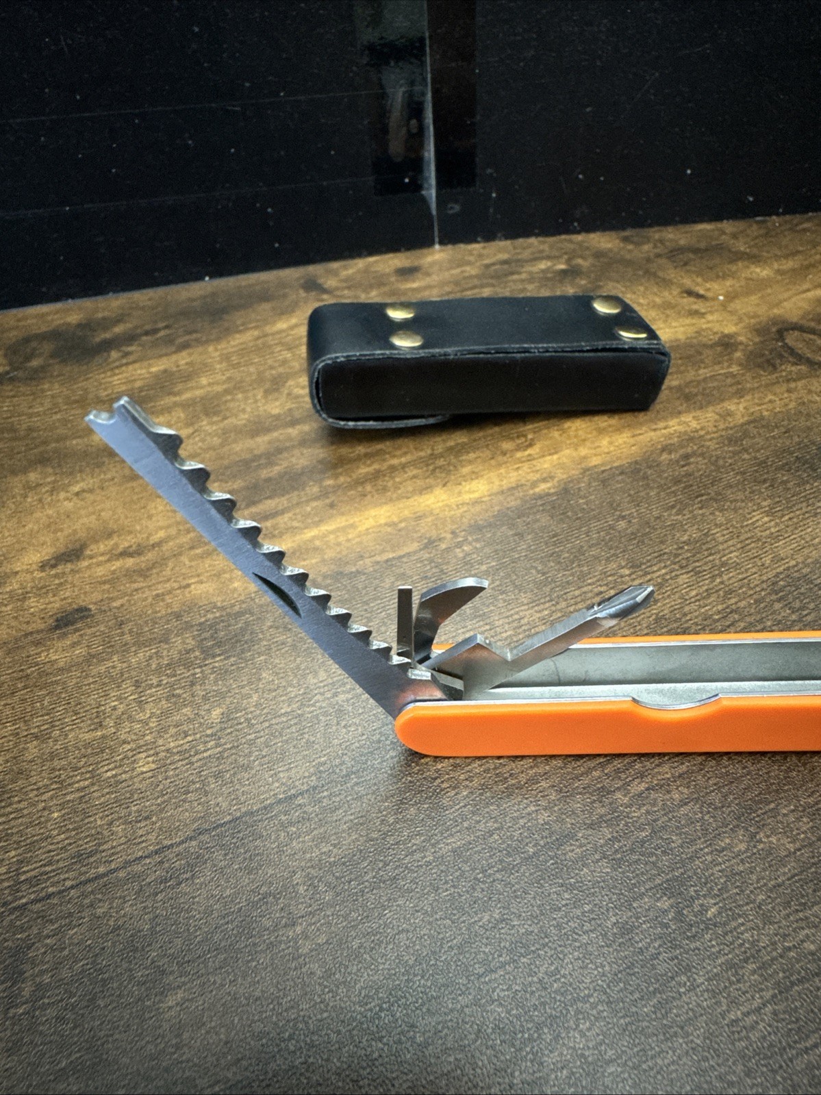 Orange Companion 10 in 1 Multi-Tool – Folding Pliers, Blades, Screwdrivers, Saw