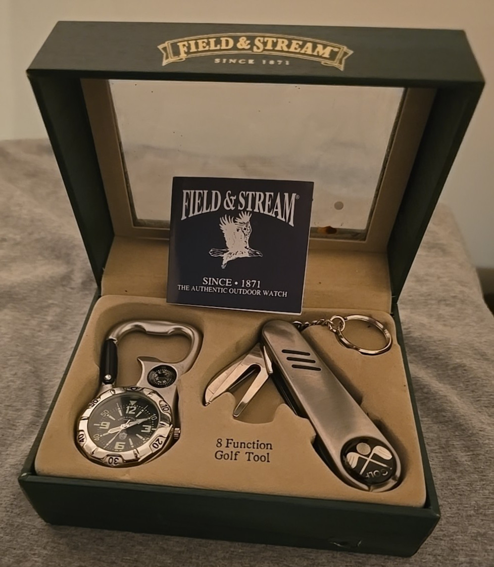 Field & Stream Men’s Watch and 8-Function Golf Tool gift set box damaged