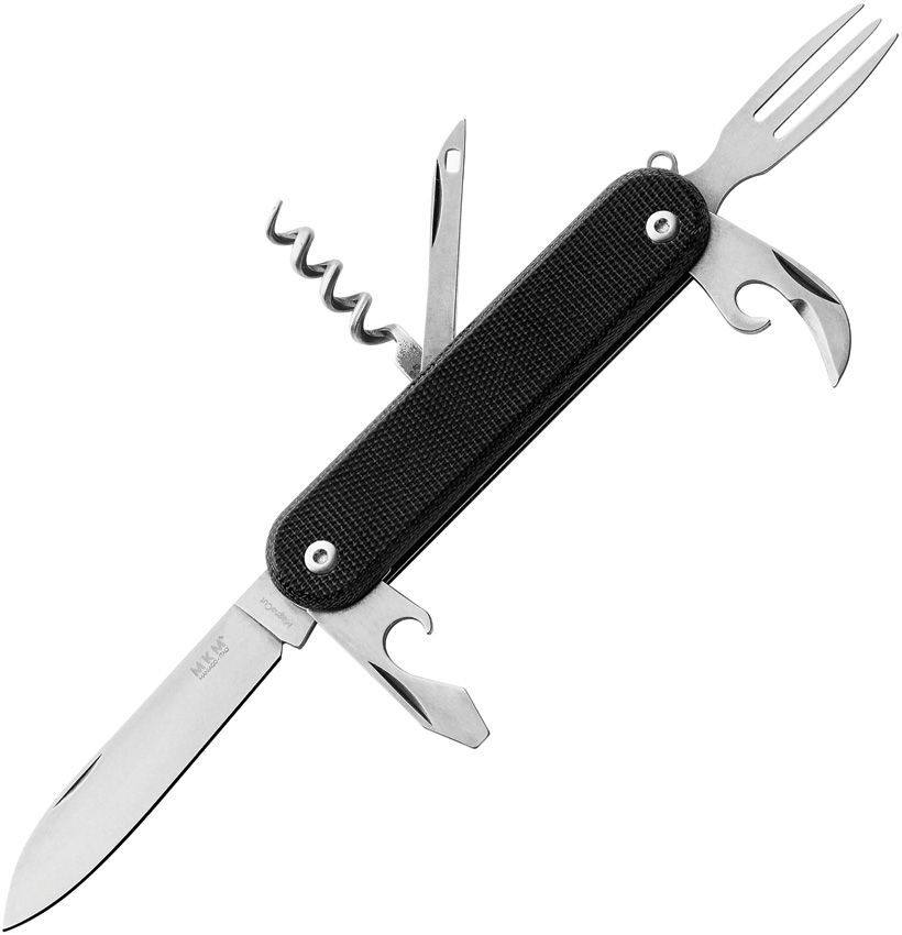 MKM-Maniago Knife Makers Malga 6 Multipurpose MagnaCut Steel Blade Black Micarta
