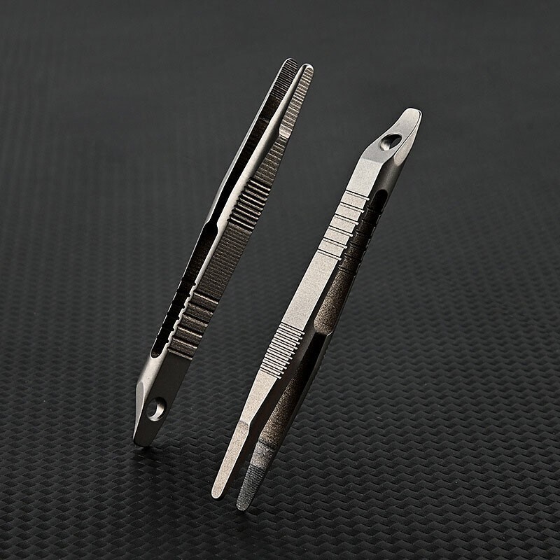 Hot Mini Lightweight Titanium Alloy Keychain Tweezers Portable EDC Outdoor Tool