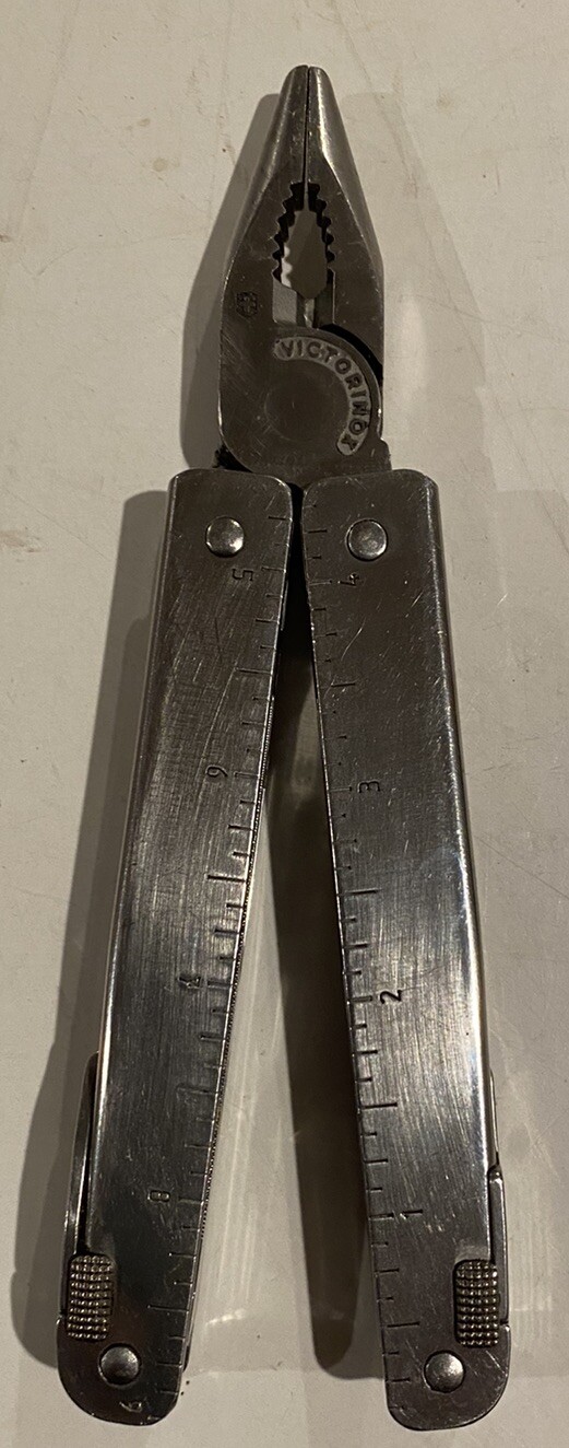 Vintage Very Rare 1997 VICTORINOX SWISS ARMY Multi-Tool,Silver,12 Tools, 56936