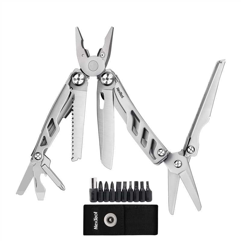 14-in-1 Multi-Tool, Stainless Steel Multitool Pliers with 80Cr14Mov Pocket Kn…