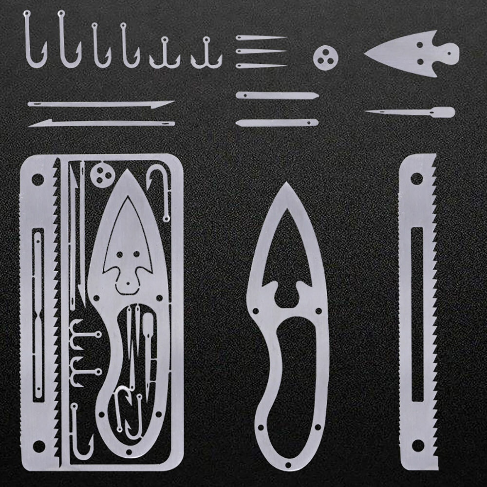 Survival Multitool Card 22 in 1,Steel Credit Card Pocket Sized Survival USA