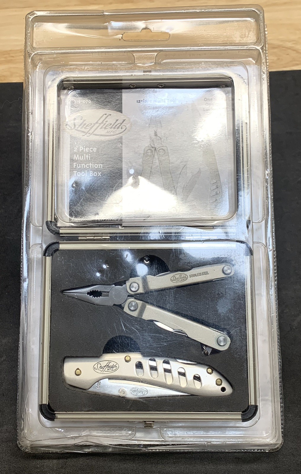 NEW! SHEFFIELD 2pc Multi 12 In 1 Tool Set & Folding Locking Knife w/Case