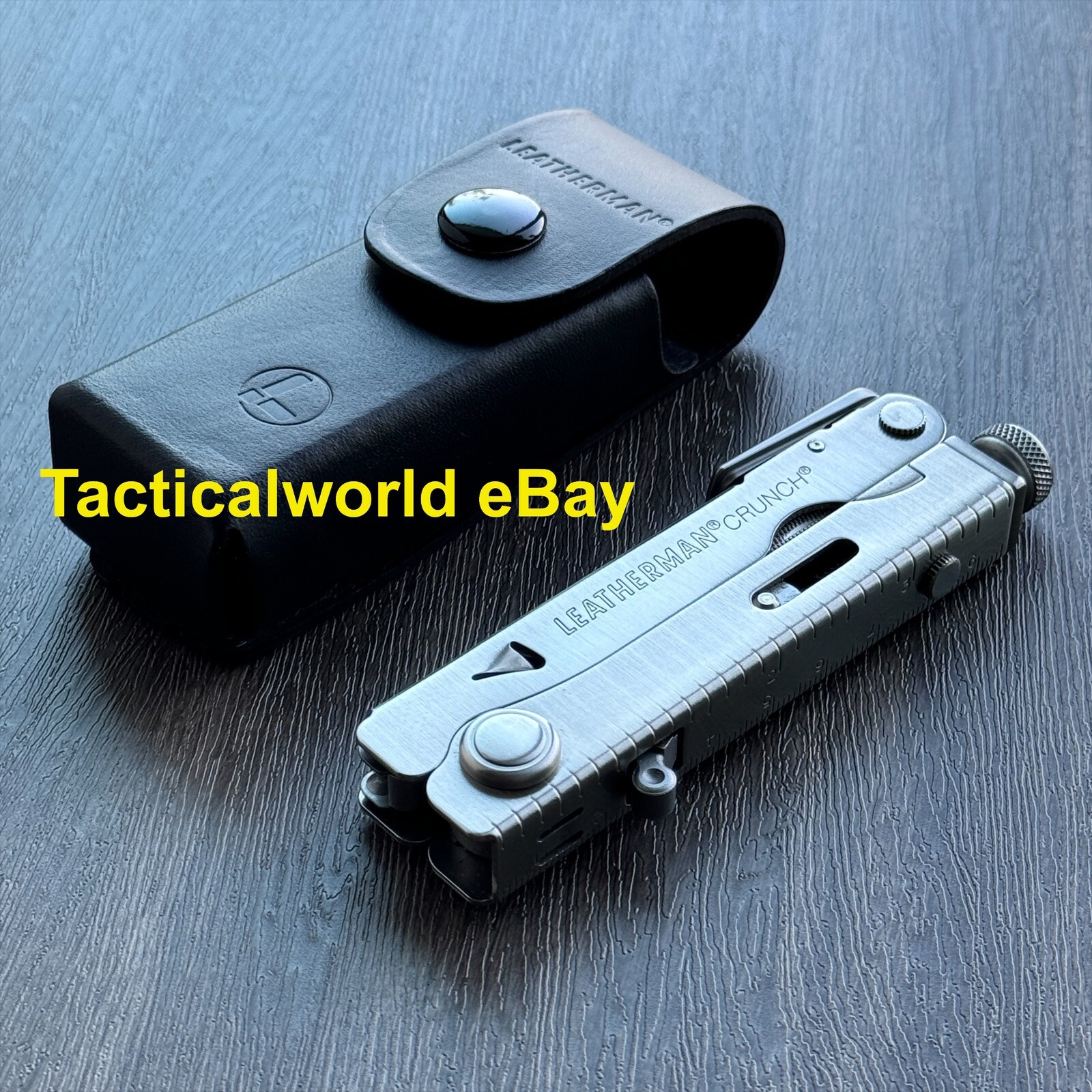Leatherman Crunch multitool, 100% leather sheath. Made in USA