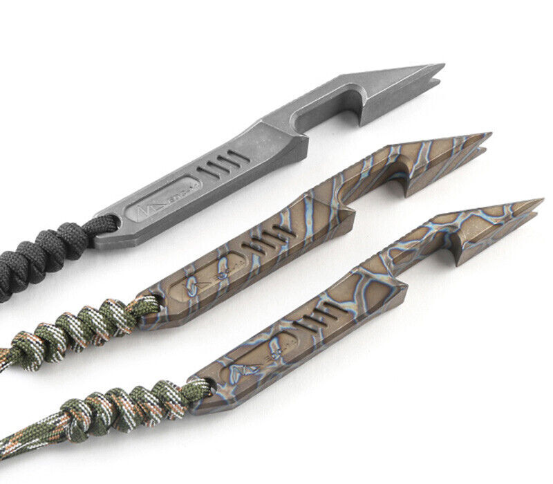 EDC Titanium Alloy Tactical Multi Tool Pry Bar Crowbar Opener W/ Umbrella Rope