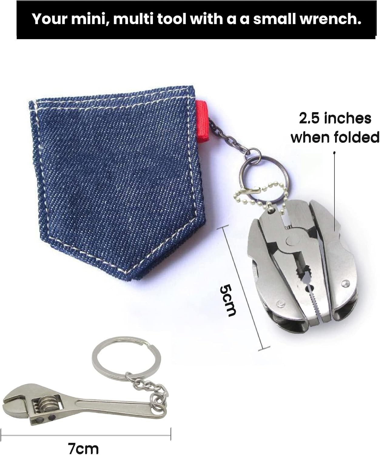 Multifunctional Stainless Steel Pliers & Mini Wrench Tool Set – Compact 5-in-1