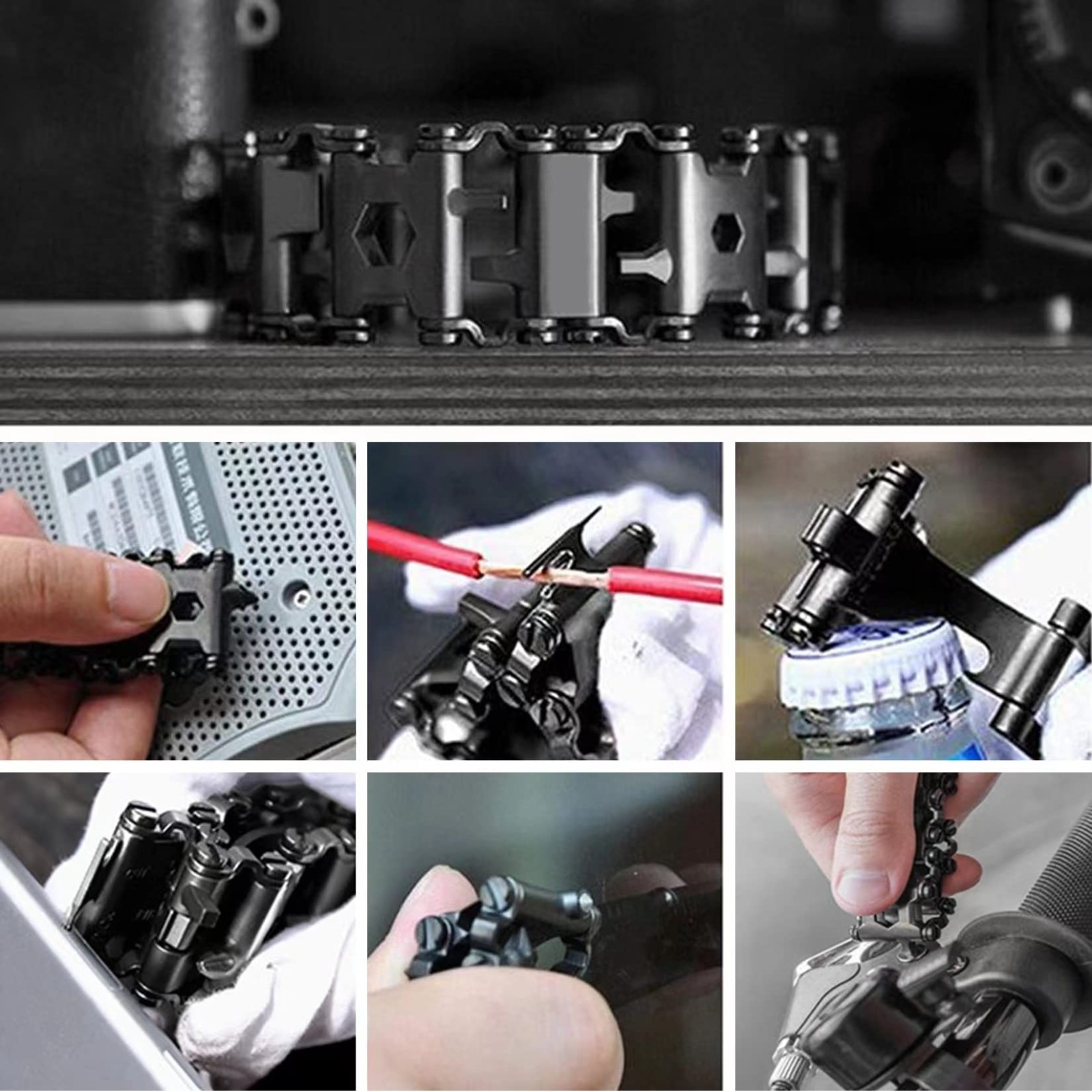 29-in-1 Multitool Bracelet for Men & Women – Stainless Steel Survival Tool, Util