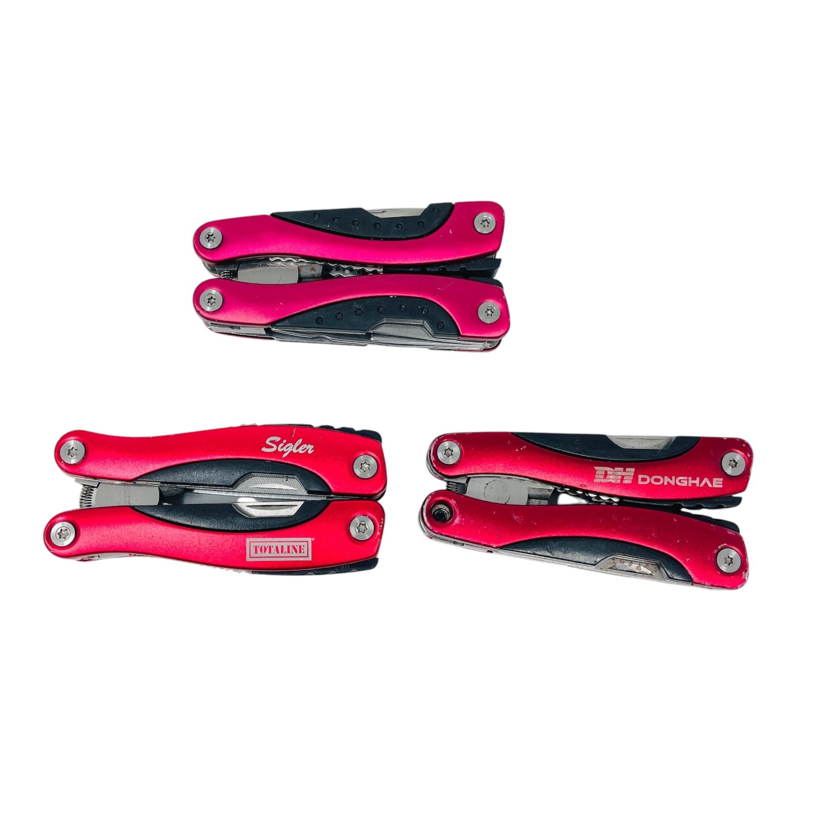 Schwarzwolf Outdoor & Mixed Brands Multi Tool Pliers Lot Red Anodized, 3 Pcs