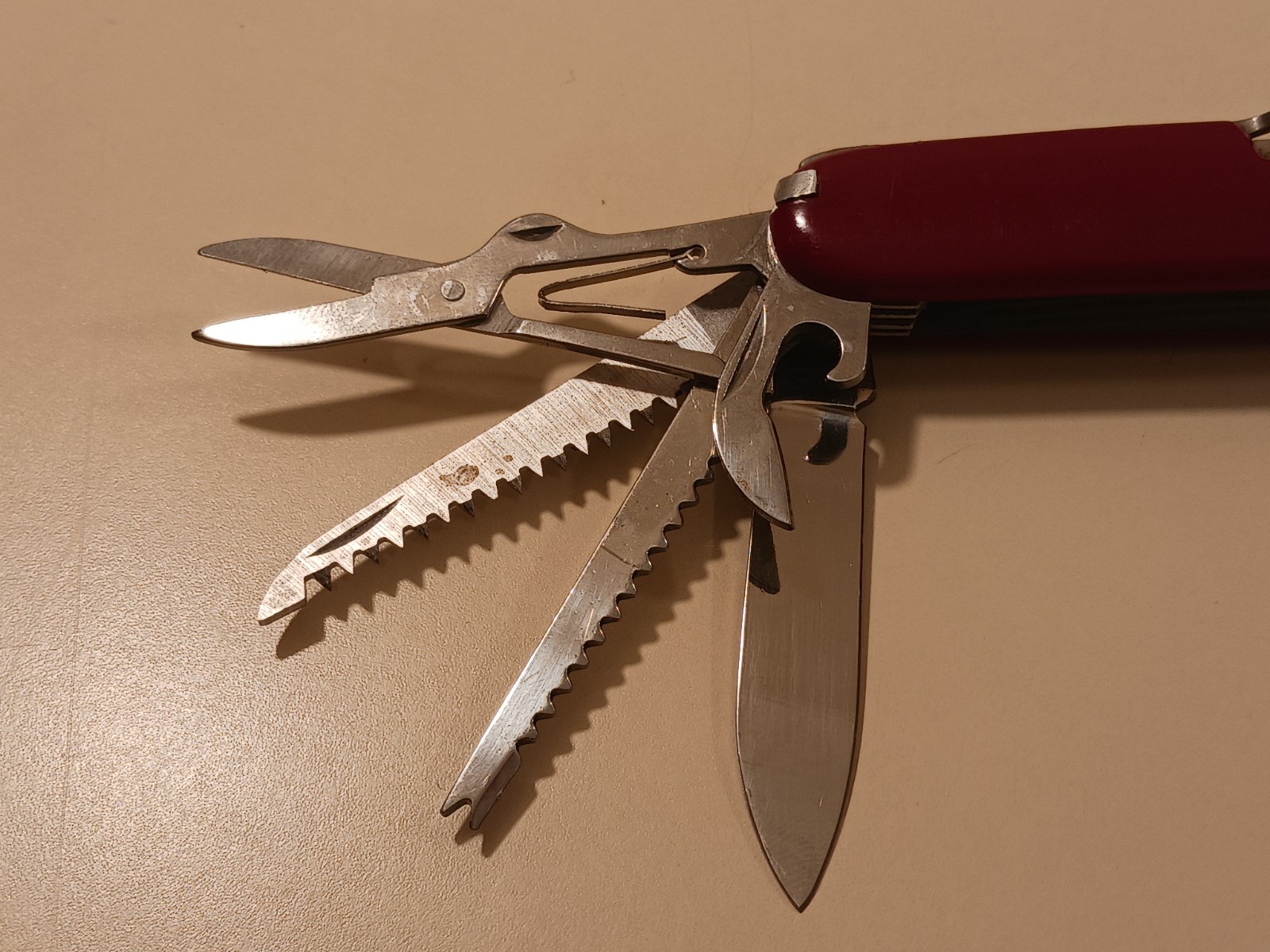 RK Logo Pocket Knife Multi-tool Stainless Steel Red Handle Camping Utility EDC