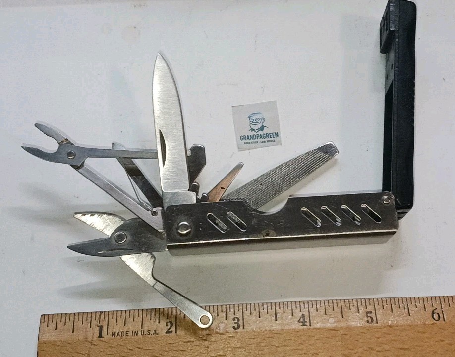 Vintage Folding Multi Tool Knife Pliers Scissors Flashlight Not Working
