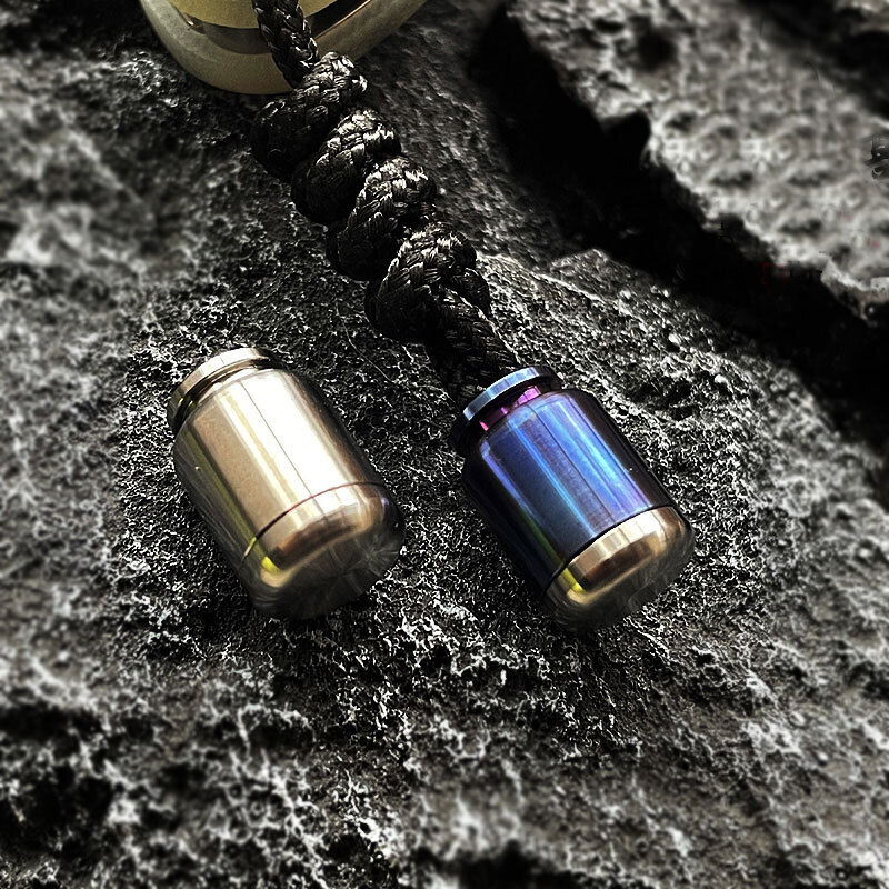 EDC Titanium Alloy Parachute Cord Knife Bead Necklace Keychain Pendant Lanyard